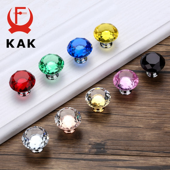 Elegant KAK: 30mm Crystal Glass Knobs
