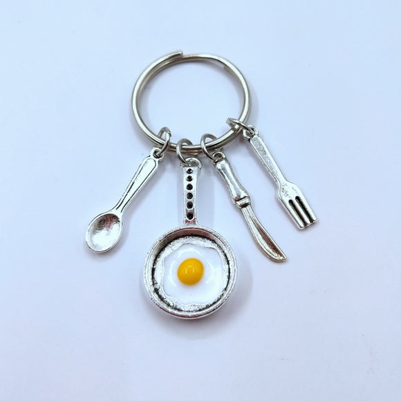 Fried Egg Keychain - A Whimsical Accessory for All