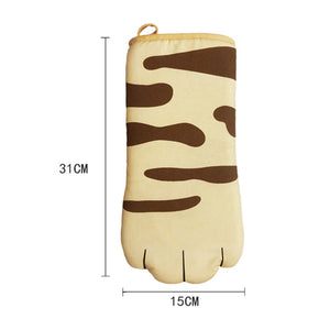 Cartoon 3D Cat Paws Oven Mitts: Whimsical Kitchen Charm!