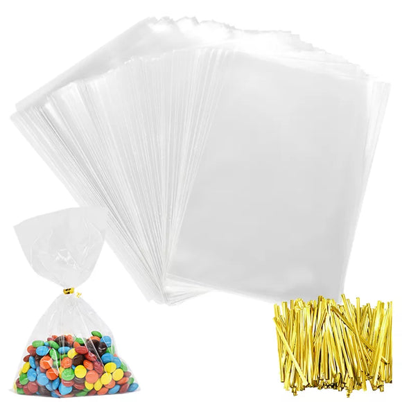 Whimsical Transparent Plastic Candy Bags