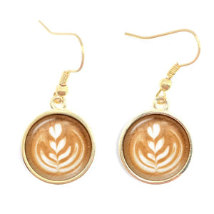 Coffee Latte Love: Glass Drop Earrings