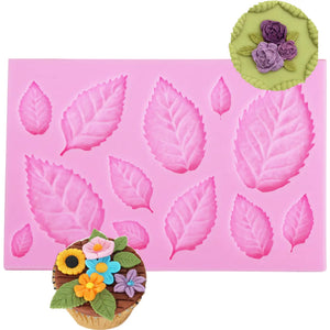 Rose Leaves & Maple Silicone Mold - Cake Decorating Tool