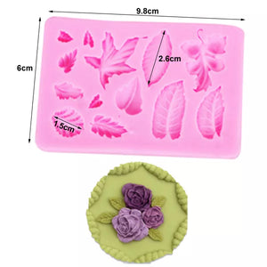 Rose Leaves & Maple Silicone Mold - Cake Decorating Tool