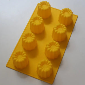 8 Cups Big Caneles Silicone Mold - Red