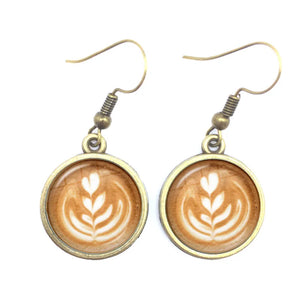 Coffee Latte Love: Glass Drop Earrings