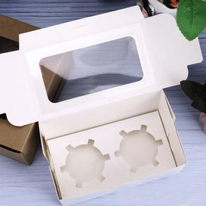 Festive Delight: 10Pcs Clear Window Cupcake Boxes