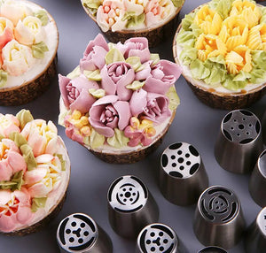 Craft Edible Masterpieces with 88PCS Russian Tulip Icing Nozzles