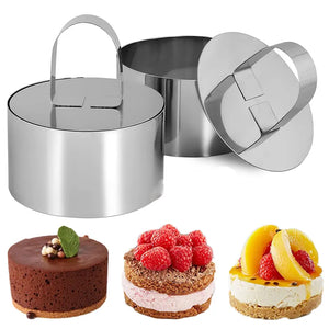 Stainless Steel Mousse Ring Cake Mould with Push Plate