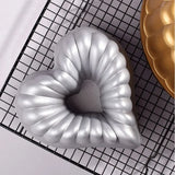 Thickened 10 Inch Swirl Rose Heart Aluminum Cake Mold