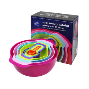 Rainbow Mixing Bowls & Measuring Cups Set