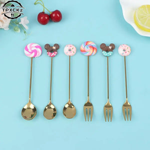 Sweet Delights: Set of 4 Stainless Steel Donuts Spoon Collection