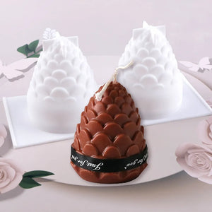 Create Festive Magic with 3D Pine Cone Candle Silicone Mold Set