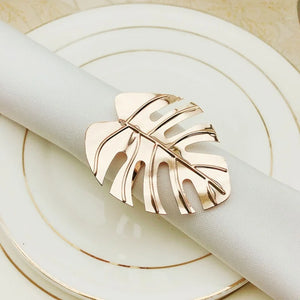 Charm Your Guests with Leafy Elegance - Napkin Rings Set
