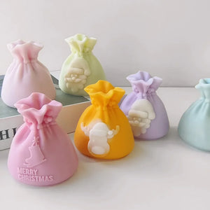 3D Christmas Socks Gift Bag Candle Silicone Mould