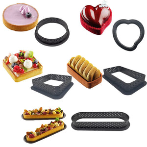 DIY Tart Ring Set - Perforated Cake Molds for French Desserts