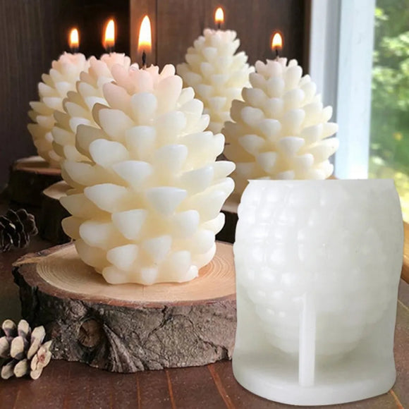 Create Festive Magic with 3D Pine Cone Candle Silicone Mold Set