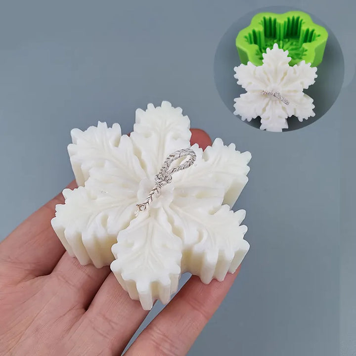 Festive Snowflake Silicone Mold for Handmade Soaps and Candles