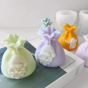 3D Christmas Socks Gift Bag Candle Silicone Mould
