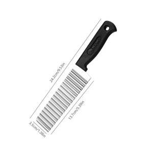 Stainless Steel Potato Chip Slicer Knife - Crinkle Cut Delight