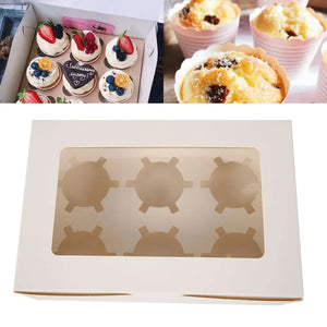 Festive Delight: 10Pcs Clear Window Cupcake Boxes