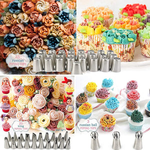 Craft Edible Masterpieces with 88PCS Russian Tulip Icing Nozzles