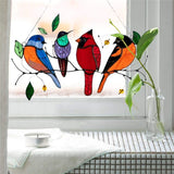 Coloured Window Bird Pendant Hanging Decorations