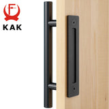 KAK 12" Heavy Duty Pull and Flush Door Handle Set Sliding Barn Door Handle Large Rustic Two-Side Design Door Handle Hardware