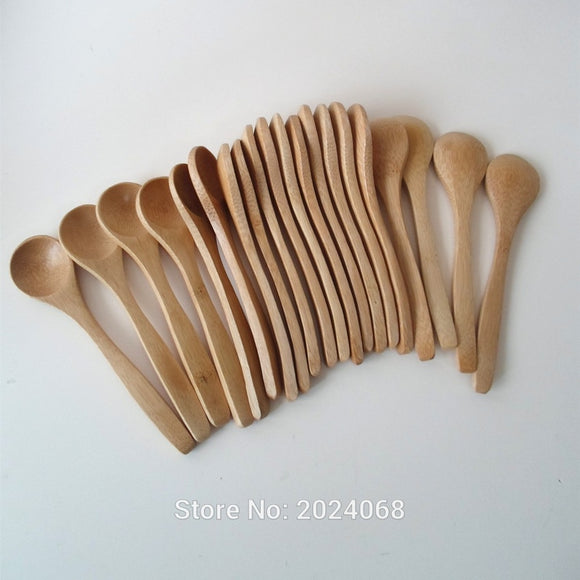 10Pcs Set 5.1inch Bamboo Spoon Wooden Scoop Coffee Honey Tea Spoons Stirrer