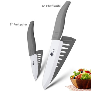 Culinary Precision: Ceramic Chef Knives Set with Zirconia Blades