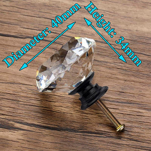 KAK Diamond Shape Crystal Glass Knobs