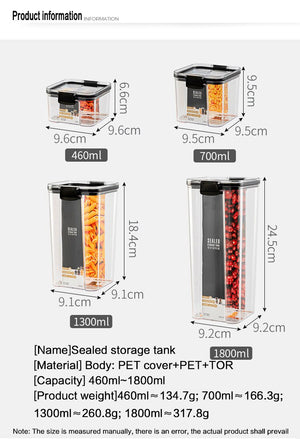 Transparent Multigrain Stackable Storage Kitchen Sealed Container