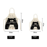 Funny Cute Cat Kitchen Aprons Sleeveless Cotton Linen