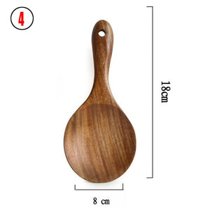Nature's Charm: Teak Natural Wood Tableware Spoon