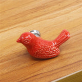 KAK Ceramic Peace Dove Drawer Knobs 3D Cartoon Bird Cabinet Cupboard Handles Novelty Creative