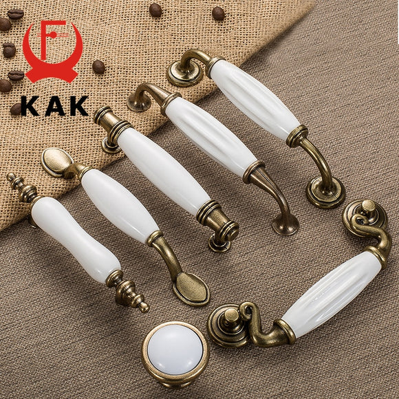 KAK Antique White Ceramic Cabinet Handles