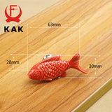 KAK Children Drawer Knobs Fish Shape Ceramic Handles for Kids Room Kitchen Cabinet Handles Cupboard Knobs