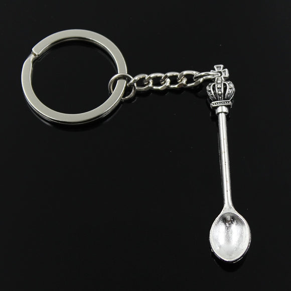 Vintage Kitchen Spoon with Crown Keychain