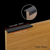 KAK Black Silver Hidden Cabinet Handles Zinc Alloy Kitchen Cupboard Pulls Drawer Knobs Bedroom Door