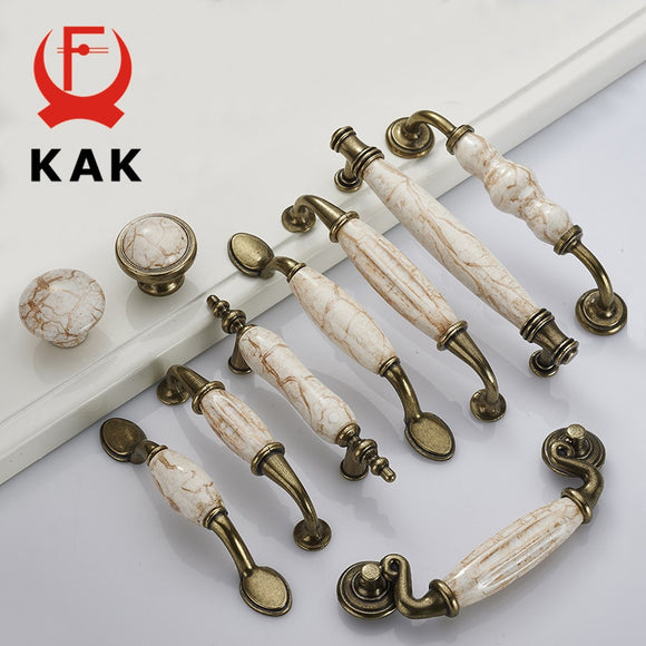 KAK Marble Lines Ceramic Cabinet Handles