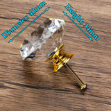 KAK 20-40mm Diamond Shape Design Crystal Glass Knobs Cupboard Drawer Pull Kitchen Cabinet Door