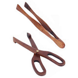 Teak Wooden Scissors and Tongs Kitchen Utensils