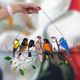 Coloured Window Bird Pendant Hanging Decorations