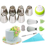 8 /13 Set Russian Tulip Icing Piping Nozzles Stainless Steel Flower Cream Pastry Tips Nozzles Bag