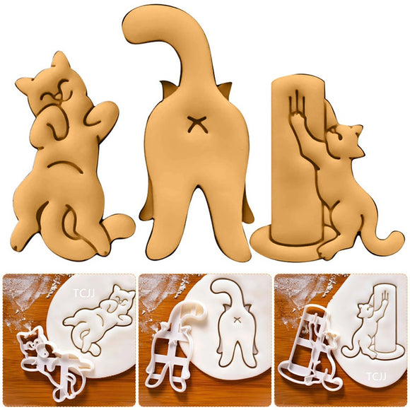 Cat Belly Butt, Scratch Pad Shape Cookie Cutters Stamp Mold