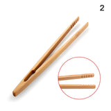 Bamboo Wooden Cooking Kitchen Tongs BBQ Salad Bacon Steak Bread Cake Kitchen Utensil