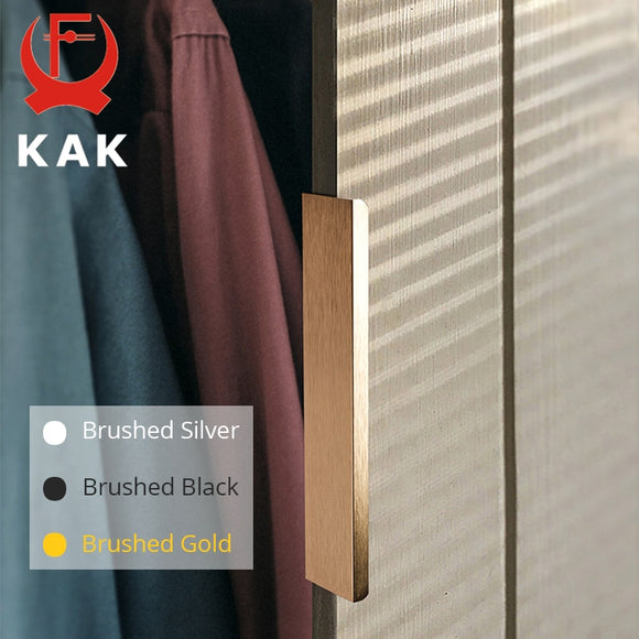KAK Black Silver Zinc Alloy Hidden Cabinet Handles