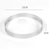 5-20 CM Round Perforated Tart Ring, Stainless Steel, Breathable.
