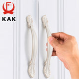 KAK Zinc Alloy Ivory White Cabinet Handles Kitchen Cupboard Door Pulls Drawer Knobs European Fashion