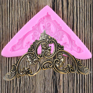 Artful Creations: Pink Baroque Scroll Silicone Mold