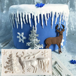 Elk/Glacier/Christmas Tree Mold - Winter Wonderland Baking
